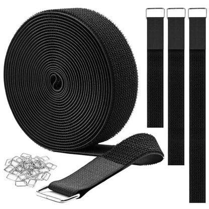 1.5"x16ft Hook and Loop Straps with 15 Metal Buckles