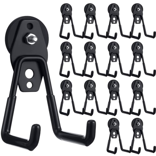 14 Pcs Large Magnetic Hooks Heavy Duty Garage Magnet Hooks Strong Storage Utility Magnetic Hangers with Anti Slip Rubber Coating for Indoor and Outdoor Hanging