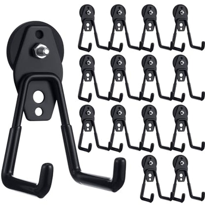 14 Pcs Large Magnetic Hooks Heavy Duty Garage Magnet Hooks Strong Storage Utility Magnetic Hangers with Anti Slip Rubber Coating for Indoor and Outdoor Hanging