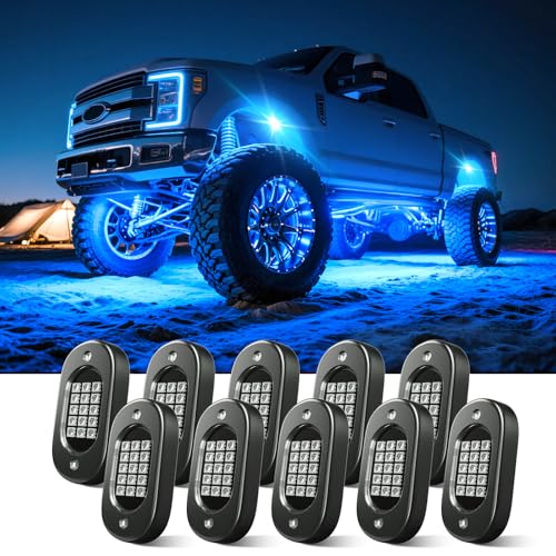 LED RGB Rock Lights for Trucks 14 pods with APP Control Underglow (10 Count)