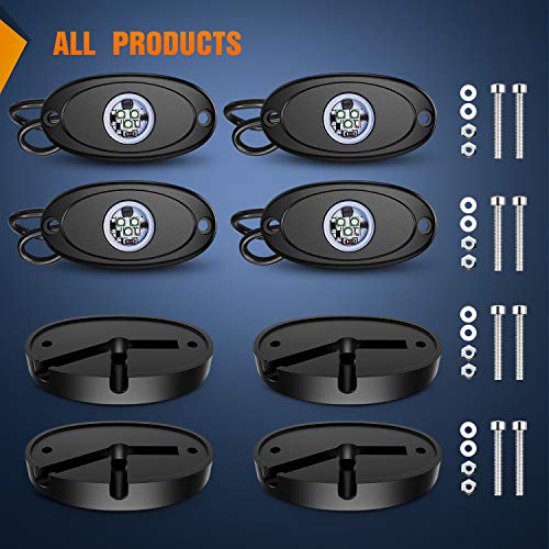 4PCS Blue LED Rock Lights Underglow Wheel Well Pods (4 Count)