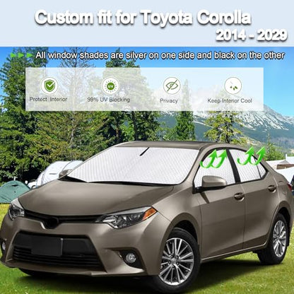 6pcs Sun Shades for Toyota Corolla 2014 (6 Count)