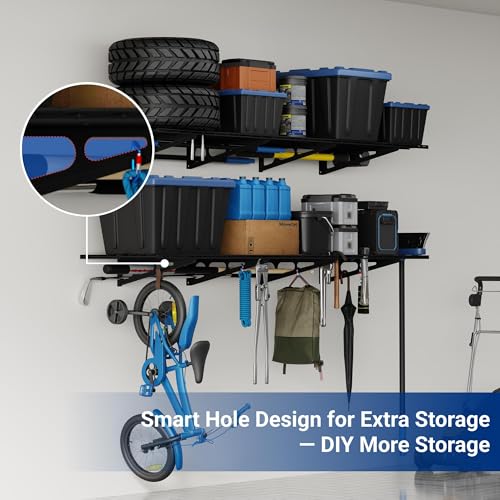 4 Pack 2x4ft Wall Shelf Garage Storage Rack Wall Mounted (4 Count)