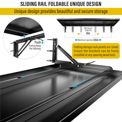 2pack 1.2x3ft Adjustable Rail Type Folding Storage Rack Shelf