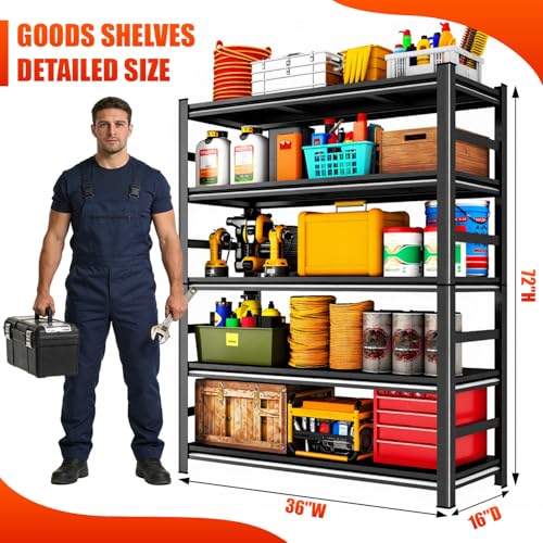 72''H × 36''W Garage Shelving