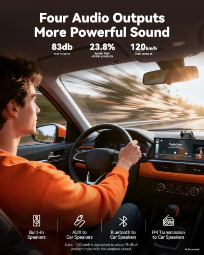 10.26“ Wireless Portable 60FPS Carplay Screen with Netflix YouTube for Apple Car Play & Android Auto 1920 * 720 Fully Laminated Tablet with 1080P Reversing Camera