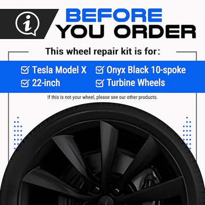 Premium Tesla Wheel Curb Rash Repair Kit for Model X 22