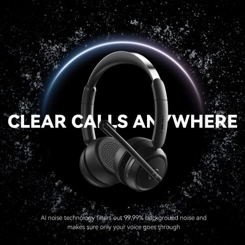 Wireless Headset with Mic for Work