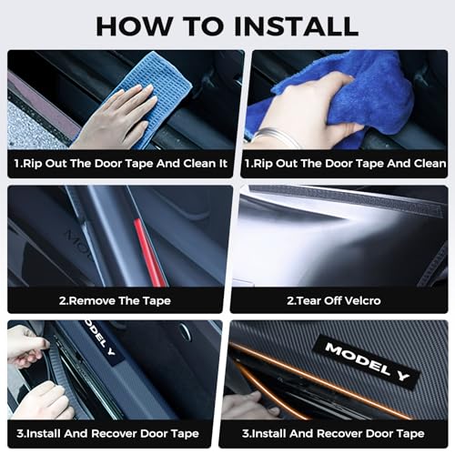 4 Pcs Door Sill Protector for Tesla Model Y 2019