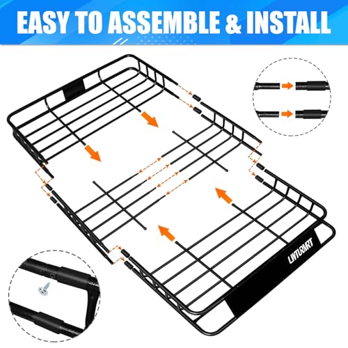 Roof Rack Cargo Basket 54"X36"with Cargo Bag and Net