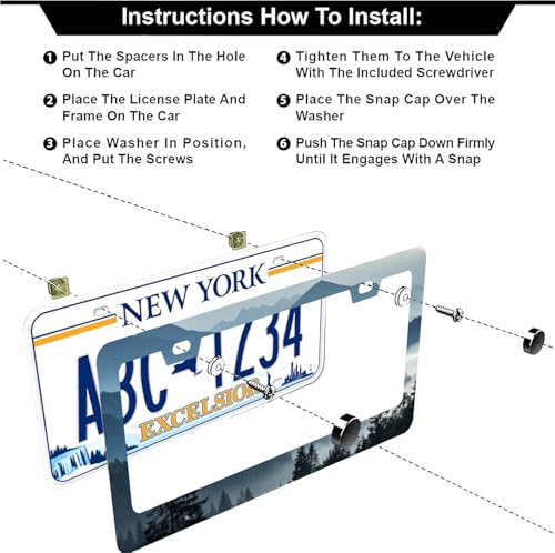 Mountains Forest License Plate Frames