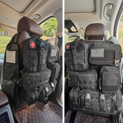 7 PACK Tactical Seat back organizer Truck organizer With 6 Detachable Pouches Universal For Car Truck Ford Jeep Military