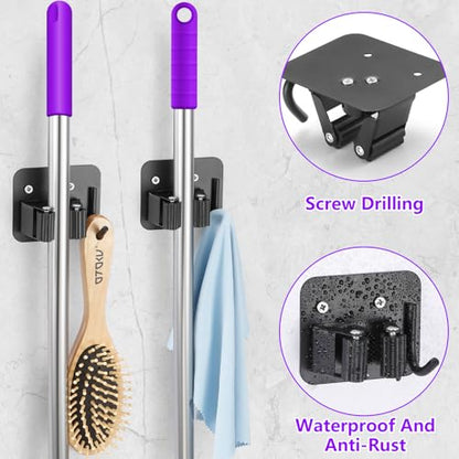 Stainless Steel Broom Holder (4 Count)