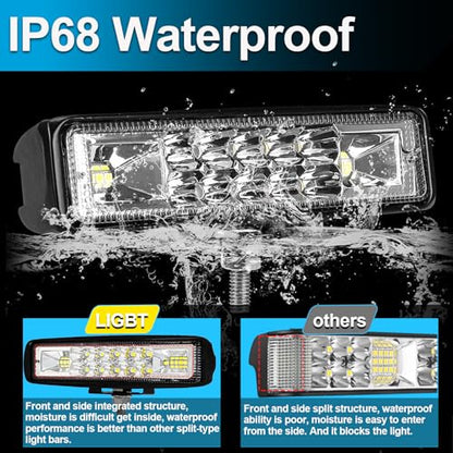 4PCS LED Light Bar 5.7 Inch Slim 60W Led Driving Lights Waterproof Driving Fog Light Flood Spot Beam Combo LED Work Lights for Jeep Truck Boat Car UTV ATV (4 Count)