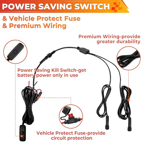 4 Pods Pure White LED Rock Lights Kit with Switch Wiring Harness (4 Count)