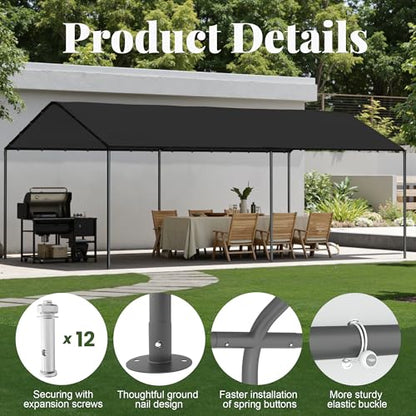 Carport 10‘ x 20’ Garage Car Canopy w