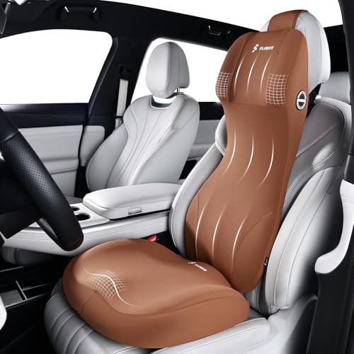Memory Foam Seat Cushion for Car and Lumbar Support Headrest Pillow Ergonomic Car Seat Back Support Neck Pillow for Driving Truck Driver Seat Cushion Lumbar Pillows for Back Pain Relief