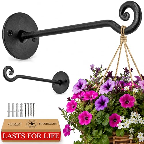 Plant Hangers Outdoor or Indoor Heavy Duty Wall Bracket Hooks (2 Count)