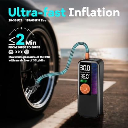 150PSI Portable Cordless Tire Inflator Air Compressor (24 Count)