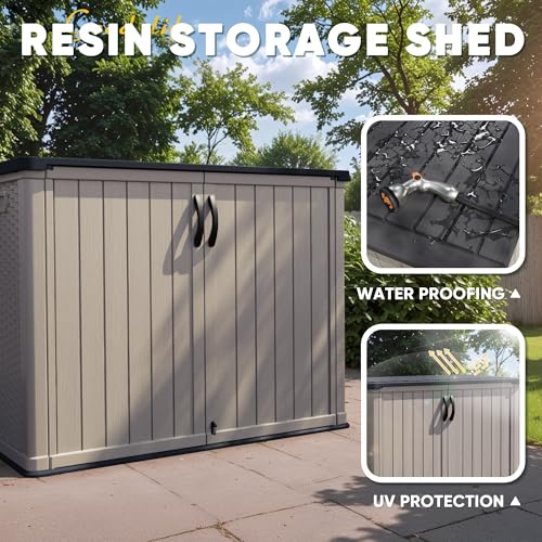 Outdoor Storage Cabinet 26 Cu Ft with Lockable Doors
