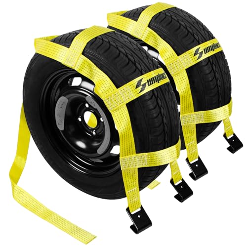 Tow Dolly Basket Straps with Flat Hook Fit 14" 15" 16" Car Tires