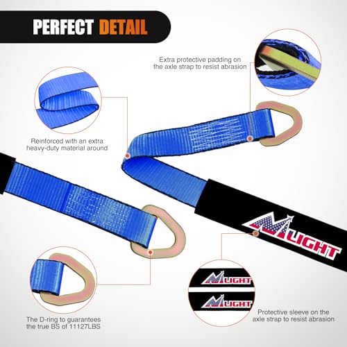 2" x 38" Axle Tie Down Straps with D (4 Count)