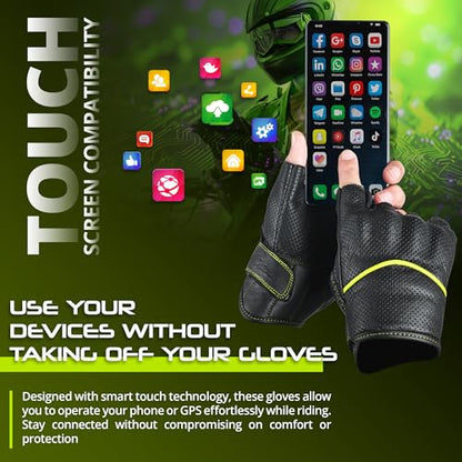 Motorcycle Gloves Men's Leather Motorbike Gloves Touchscreen Function