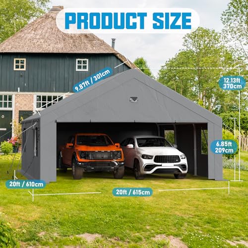 20x20 Heavy Duty Carport Canopy