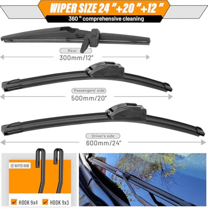 Windshield Wiper Blade Replacement for Toyota 4Runner 2010