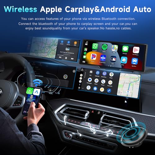 10.26" Touchscreen Wireless Carplay Portable Car Stereo Android Auto