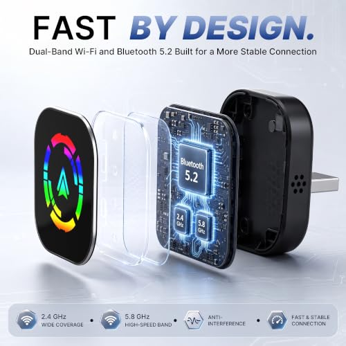 2 in1 Wireless CarPlay Adapter for Apple CarPlay & Android Auto