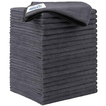 Grey Microfiber Cleaning Cloth 20 Pack 11.5 x 11.5 inch Microfiber Towels for Cars Ultra Absorbent Car Washing Cloth Lint Free Streak Free Cleaning Rags for Car Kitchen Window (20 Count)