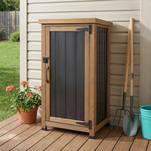 Outdoor Storage Cabinet Waterproof with Metal Top