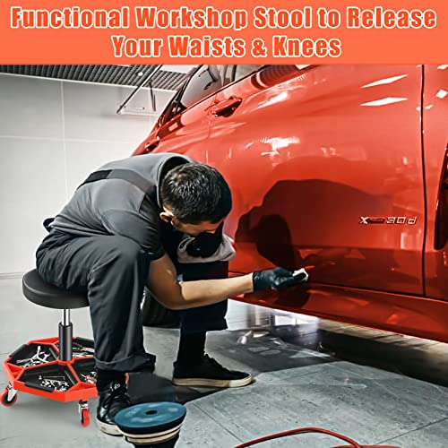 Adjustable Mechanic Rolling Stool