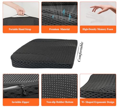 Memory Foam Car Seat Cushion for Driving Comfort and Office Use
