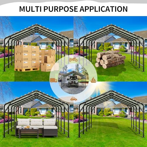 JY QAQA 12 x 20 ft Metal Carport