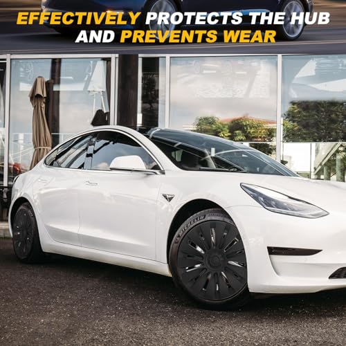 2025 Wheel Covers for Tesla Model Y Accessories 2024 19 Inch 4 Pcs Hubcaps Compatible with Tesla Y 2024 2023 2022 2021