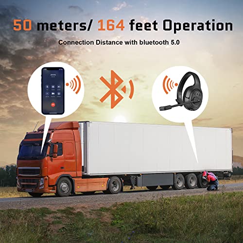 Noise Cancelling Trucker Bluetooth Headset with Microphone for Trucker