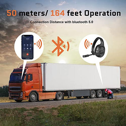 Noise Cancelling Trucker Bluetooth Headset with Microphone for Trucker