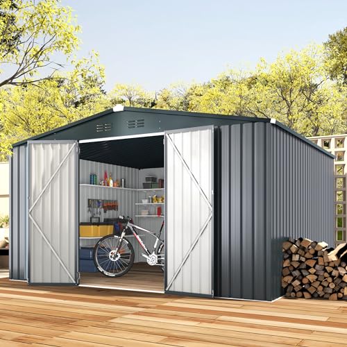 10' x 12' Large Metal Outdoor Storage Shed