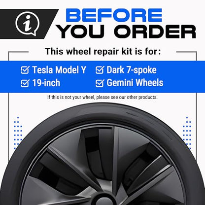 Premium Tesla Wheel Curb Rash Repair Kit for Model Y 19