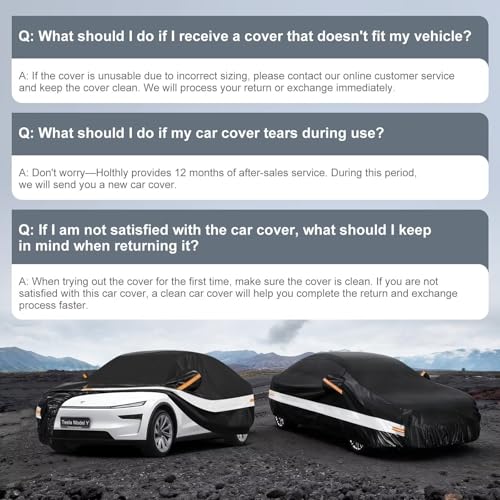10 Layers Car Cover with Charger Port Custom Fit for Tesla Model Y