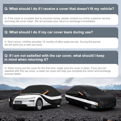 10 Layers Car Cover with Charger Port Custom Fit for Tesla Model Y