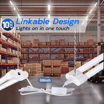 10 Pack 4FT Linkable LED Utility Light Fixture (10 Count)