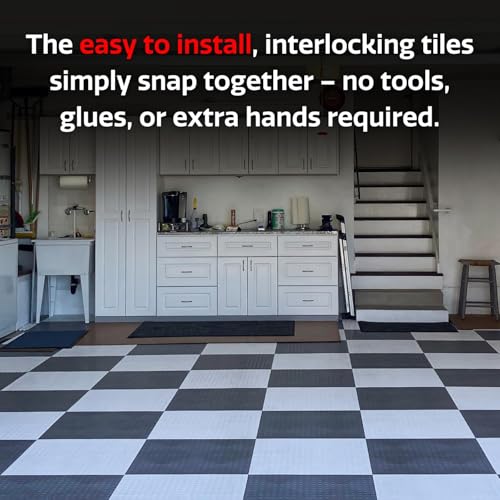 SnapLock GarageDeck 12"x12" Interlocking Garage Floor Tiles (48 Sq Ft)