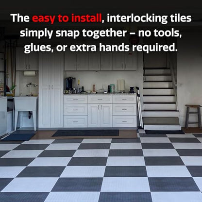 SnapLock GarageDeck 12"x12" Interlocking Garage Floor Tiles (48 Sq Ft)
