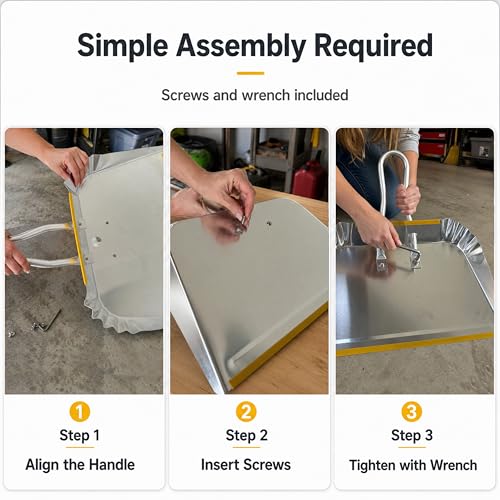 3 Pack 17" Heavy Duty Metal Dust Pans (3 Count)