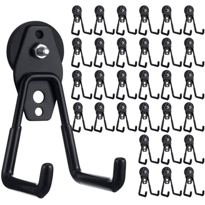 30 Pcs Large Magnetic Hooks Heavy Duty Garage Magnet Hooks Strong Storage Utility Magnetic Hangers with Anti Slip Rubber Coating for Indoor and Outdoor Hanging (30 Count)