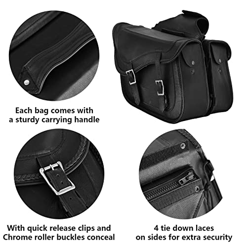 Motorcycle Saddle Bags Genuine Leather Motorcycle Luggage Bag For Softails Sportsters and Choppers