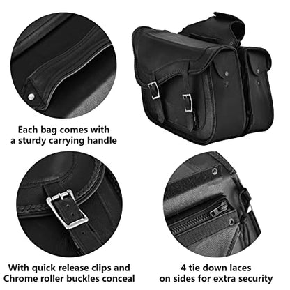 Motorcycle Saddle Bags Genuine Leather Motorcycle Luggage Bag For Softails Sportsters and Choppers
